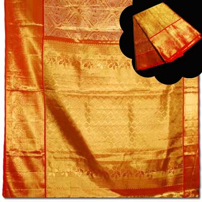 "Kalaneta Golden yellow Kanchi fancy silk saree NSHH-25 (with Blouse) - Click here to View more details about this Product